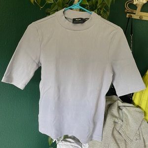 Anthropologie Mockneck Ribbed Tee